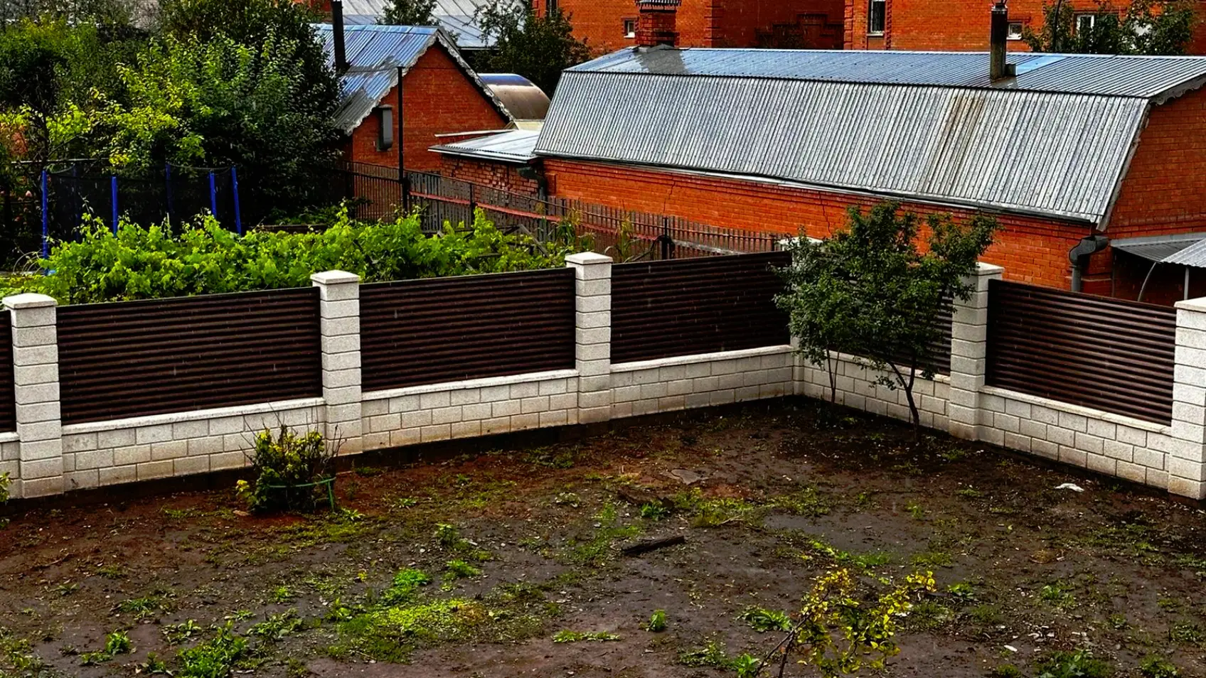 Фото 4 забор Еврожалюзи Темный Каштан 3D Принтек