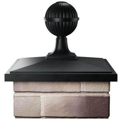 Колпак БонаМоно Черный с шаром на столб 1.5х1.5 кирпича фото 1