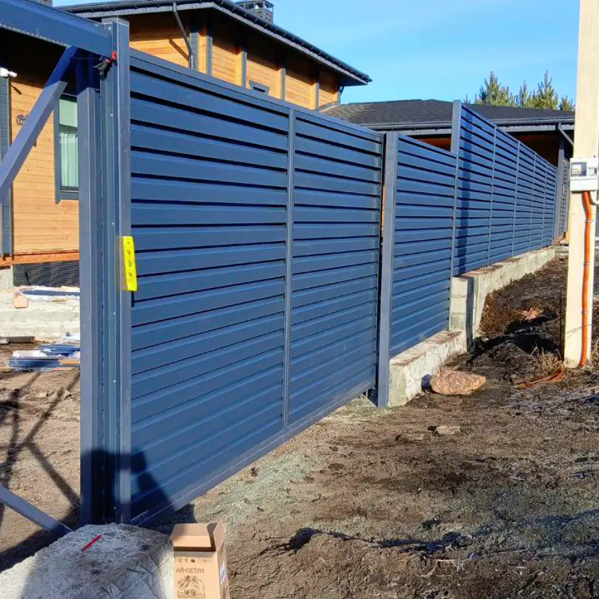 Фото 5 Забор жалюзи ХайТек 7024 МАТТЕ серый графит двусторонний матовый