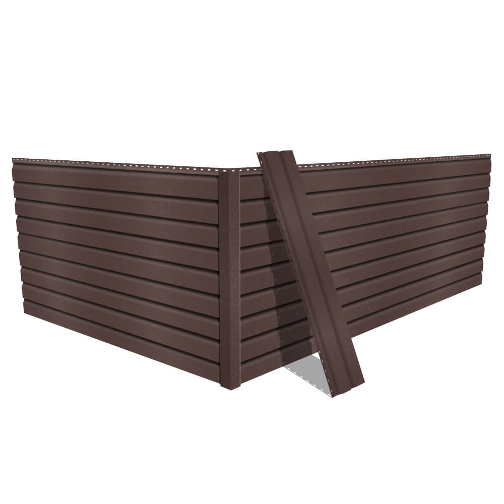 Фото сайдинга металлического (металлосайдинга) Корабельная доска RAL8017 Коричневый Шоколад Стальной Бархат для фасада дома