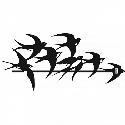 Флюгер "Ласточки" BORGE, 500*380 мм., чёрный (RAL 9005) фото Центр Металлокровли