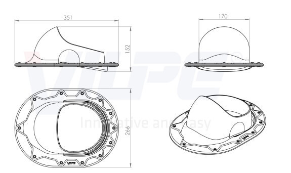 732564 Проходной элемент CLASSIC (коричневый) чертеж