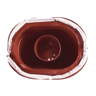 Труба вентиляционная VIOTTO d150мм h650мм для металлочерепицы RAL3005 красное вино утепленная вид снизу