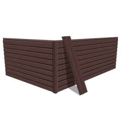 Фото сайдинга металлического (металлосайдинга) Корабельная доска RAL8017 Коричневый Шоколад для фасада дома