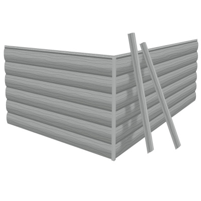 Фото сайдинга металлического (металлосайдинга) царьсайдинга Бревно Рубленое 4Д RAL9006 Серебро для фасада дома